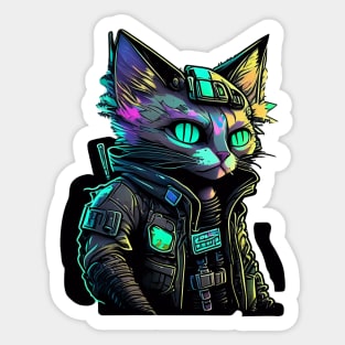 Cyberpunk Cat #3 Sticker